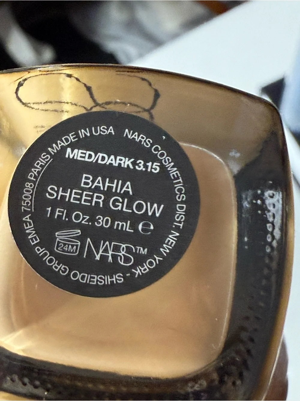 NARS Sheer Glow Foundation — Bahia (Medium/Dark, Warm Tan)